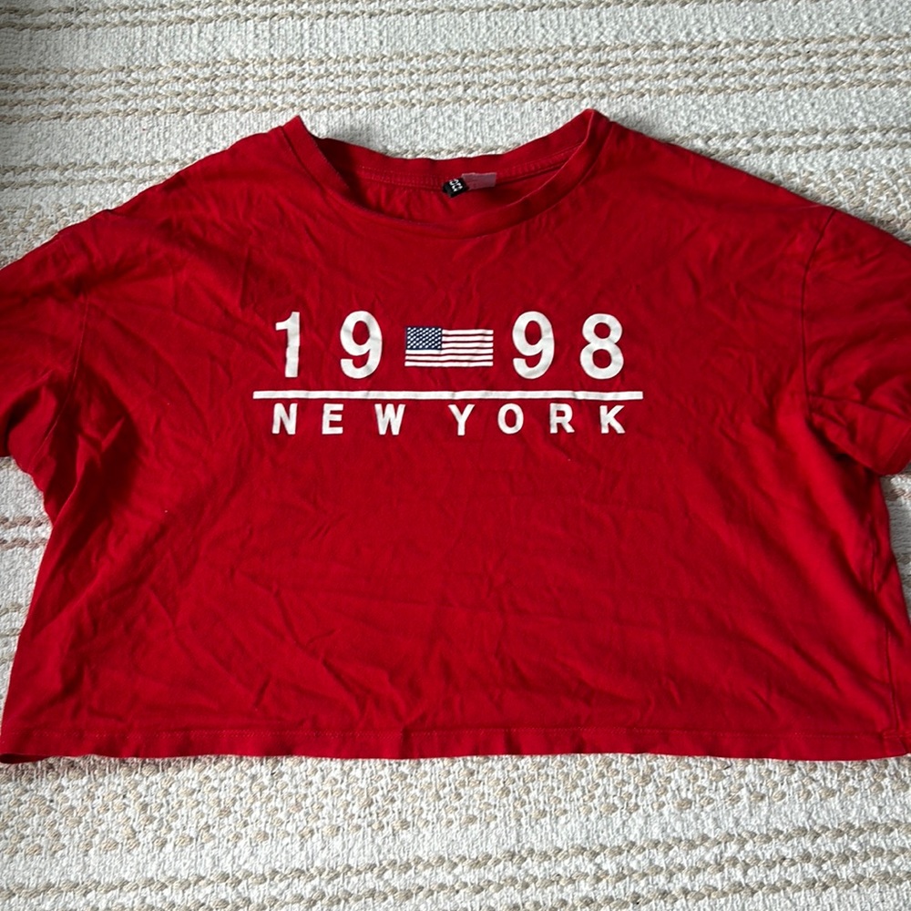 h&m crop top graphic